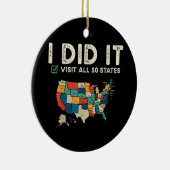 Visited All 50 US States - USA Map Travel - Visit セラミックオーナメント (右)