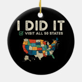 Visited All 50 US States - USA Map Travel - Visit セラミックオーナメント (裏面)
