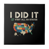 Visited All 50 US States - USA Map Travel - Visit  タイル (正面)