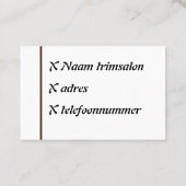 Visitekaartje hond, 名刺 (裏面)