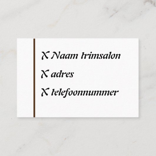 Visitekaartje hond, 名刺 (裏面)