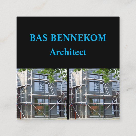 Visitekaartjes met 2 foto's en informatie スクエア名刺 (正面)
