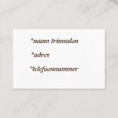 Visitekaartjes puppy, dog 名刺 (裏面)