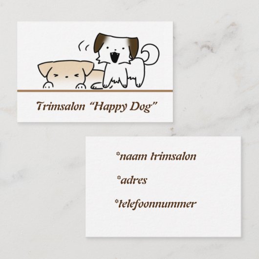 Visitekaartjes puppy, dog 名刺 (正面/裏面)