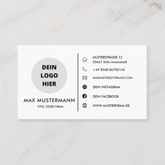 Visitencarte Vorlage - Selbst Gastalten 名刺 (正面)