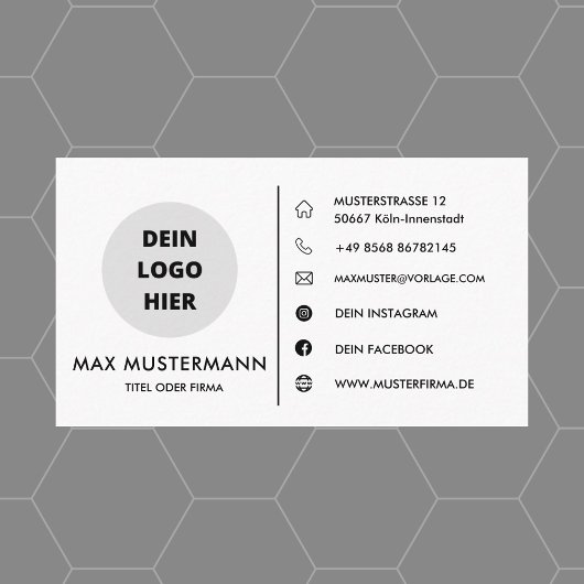 Visitencarte Vorlage - Selbst Gastalten 名刺