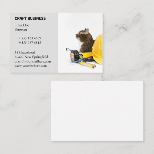 Visitenkarte Baubranche und Handwerk 1 名刺 (正面/裏面)