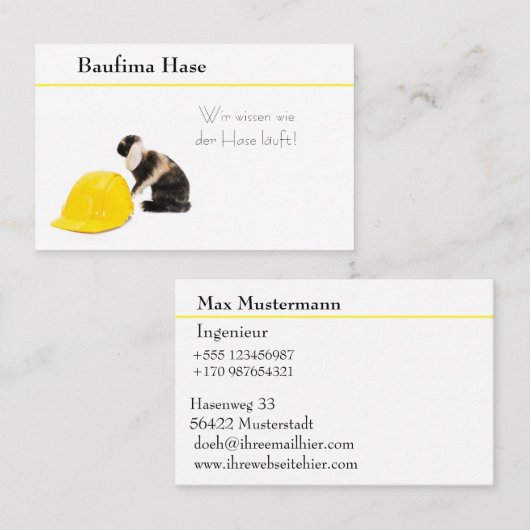 Visitenkarte Baubranche und Handwerk 4 名刺 (正面/裏面)