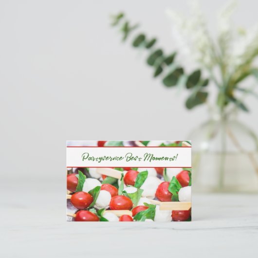 Visitenkarte Catering 3 Frisches Rot und Grün 名刺 (スタンド正面)