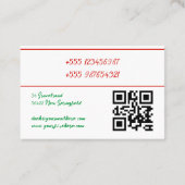 Visitenkarte Catering 3 Frisches Rot und Grün 名刺 (裏面)