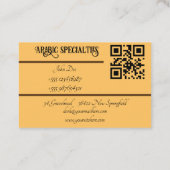 Visitenkarte Falafel Arabic Specialties honiggelb 名刺 (裏面)