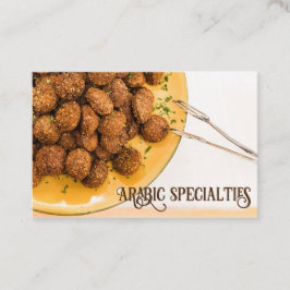 Visitenkarte Falafel Arabic Specialties honiggelb 名刺