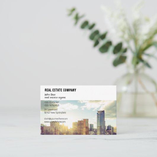 Visitenkarte glänzende moderne skyline  名刺 (スタンド正面)