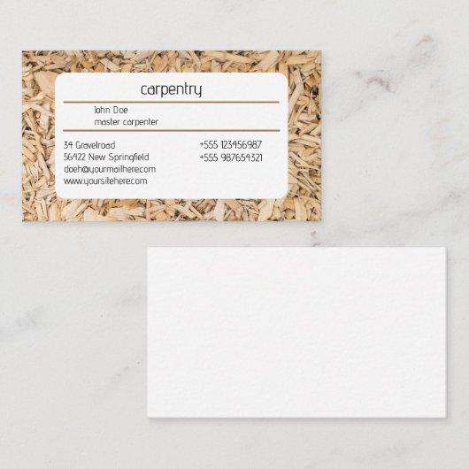 Visitenkarte Holzspanrahmen 名刺 (正面/裏面)