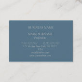 Visitenkarte in Blau-Grau mit weißer Schrift 名刺 (裏面)