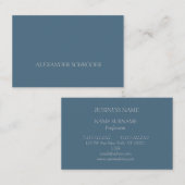 Visitenkarte in Blau-Grau mit weißer Schrift 名刺 (正面/裏面)