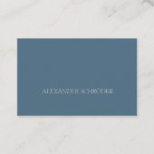 Visitenkarte in Blau-Grau mit weißer Schrift 名刺 (正面)