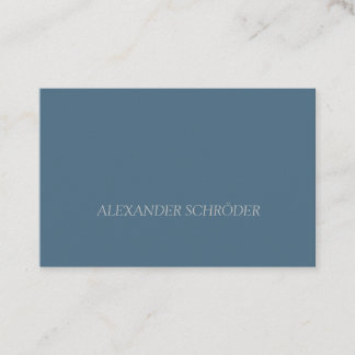 Visitenkarte in Blau-Grau mit weißer Schrift 名刺
