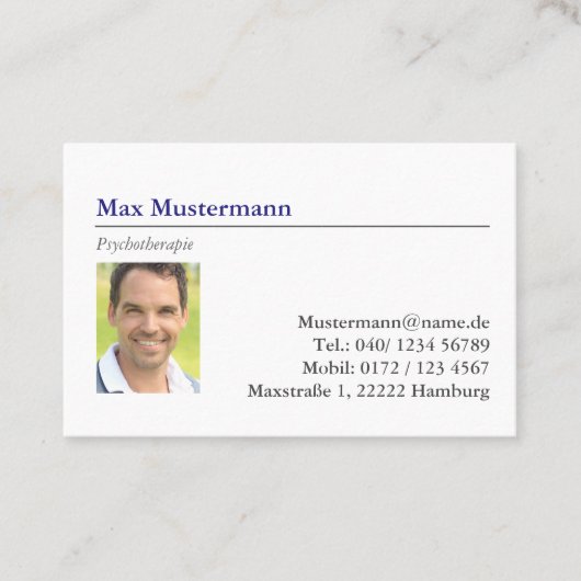 Visitenkarte mit Foto 名刺 (正面)