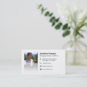 Visitenkarte mit QR-Code & elegantem Spiegeleffekt 名刺 (スタンド正面)