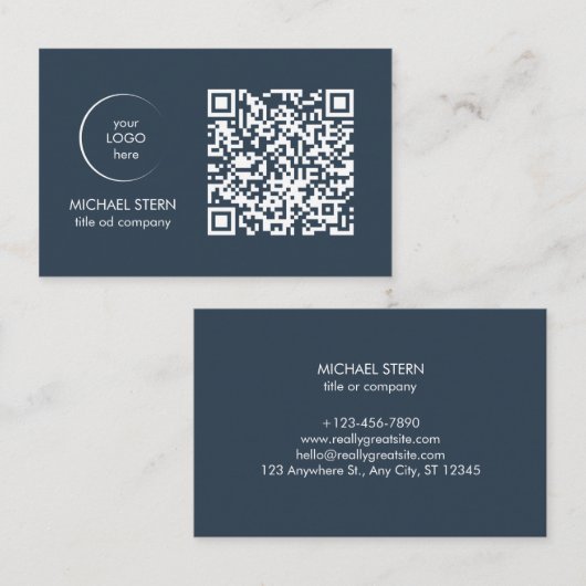 Visitenkarte mit QR-Code & Logo  名刺 (正面/裏面)