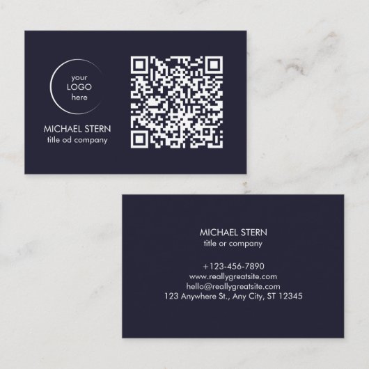Visitenkarte mit QR-Code & Logo 名刺 (正面/裏面)