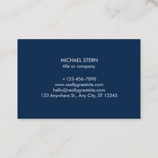 Visitenkarte mit QR-Code & Logo – Dunkelblau 名刺 (裏面)