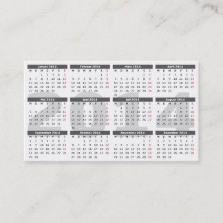 Visitenkarte moderne Alu Optik und Kalender 2014 名刺