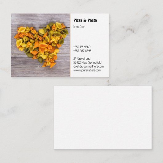 Visitenkarte Pizza & Pasta 1 名刺 (正面/裏面)