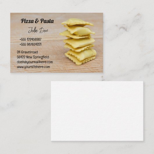 Visitenkarte Pizza & Pasta Design 3 名刺 (正面/裏面)