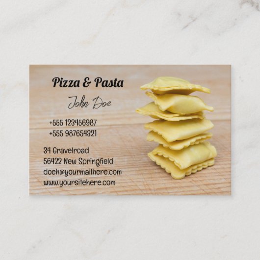 Visitenkarte Pizza & Pasta Design 3 名刺 (正面)