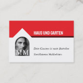 Visitenkarte rot weiss Makler Immobilien 名刺 (正面)