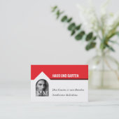 Visitenkarte rot weiss Makler Immobilien 名刺 (スタンド正面)