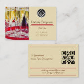 Visitenkarte Sektgläser + Sekt Catering rot golden 名刺 (正面/裏面)