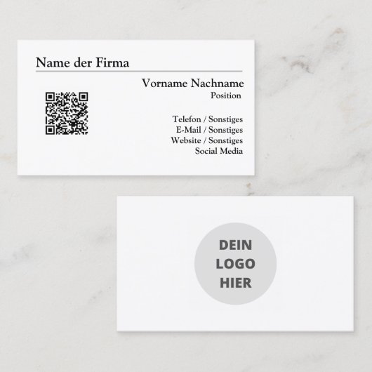 Visitenkarten Erstellen - Einfache Vorlage - 名刺 (正面/裏面)