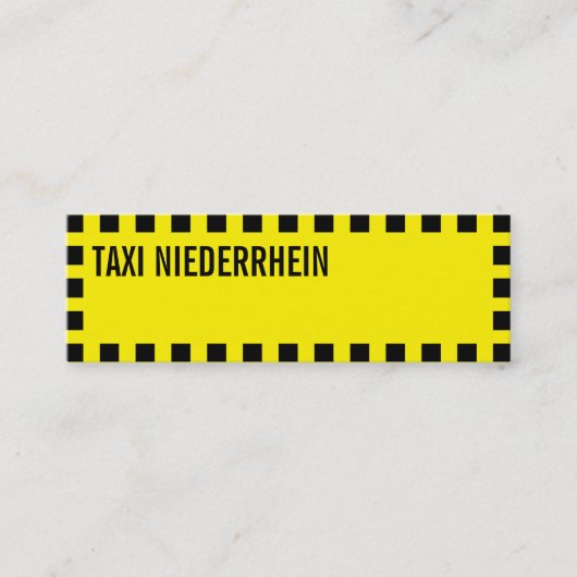 Visitenkarten schwarz gelbタクシー スキニー名刺 (正面)