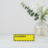 Visitenkarten schwarz gelbタクシー スキニー名刺 (スタンド正面)