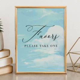Visites Sign Blue Sky Cloud Baby Shower ポスター