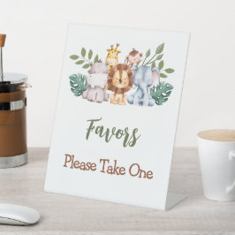 Visivesサインボーイベビーシャワージャングルサファリ 台座サイン