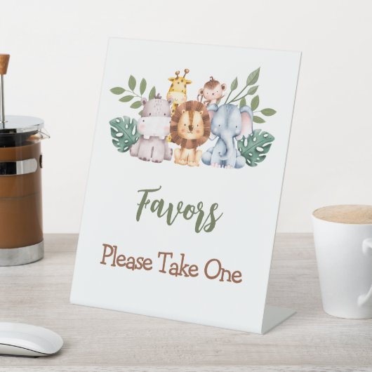 Visivesサインボーイベビーシャワージャングルサファリ 台座サイン (インサイチュ)