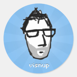 visnuステッカー（青） ラウンドシール