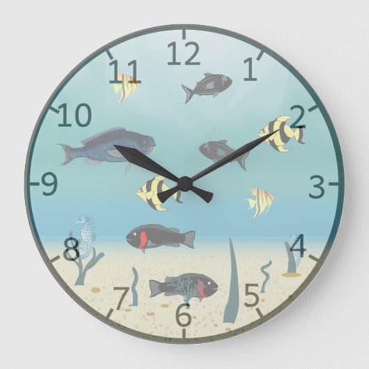 visse inde zee ラージ壁時計 (正面)