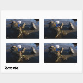 Vissende Fubby op een steen. 長方形シール (シート)