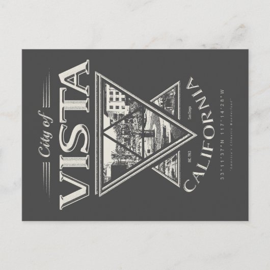 VISTA – サンディエゴ・カリフォルニア ポストカード (正面)
