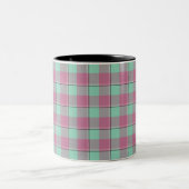 Vista Blue and Turkish Rose Pink Plaid ツートーンマグカップ (中央)