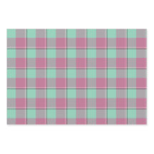 Vista Blue and Turkish Rose Plaid Green Pink