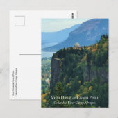 Vista House at Crown Point，オレゴンはがき ポストカード (正面/裏面)