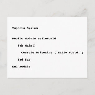 Visual Basic Hello World Greeting ポストカード
