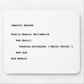 Visual Basic Hello World Greeting マウスパッド (正面)