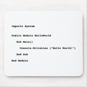 Visual Basic Hello World Greeting マウスパッド
